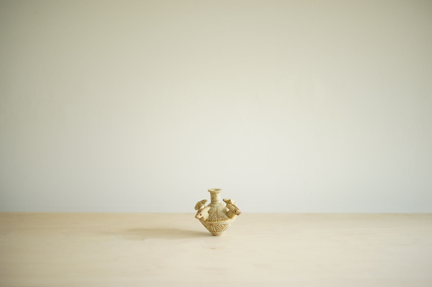 Ian Godfrey, Ochre Bottle with Four Foxes, c. 1970s