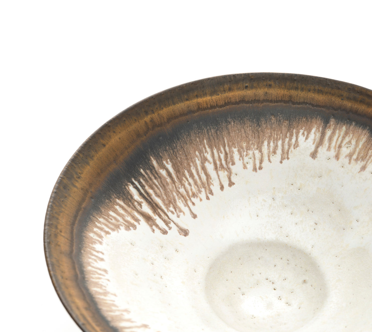 Lucie Rie, White Bowl with Bronze Rim, c. 1970s