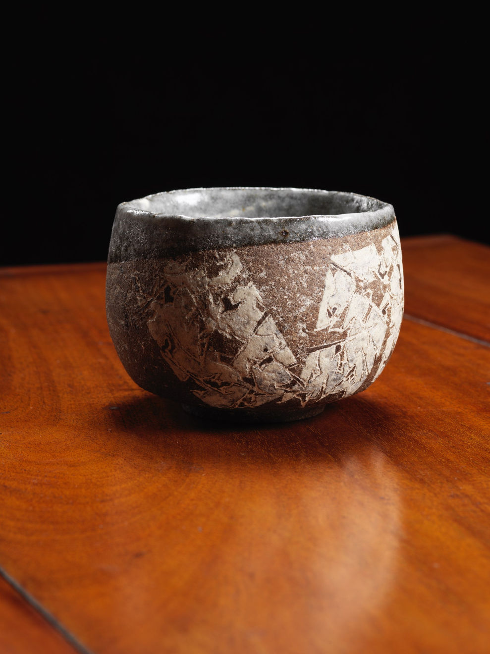 Wada Morihiro, Tea bowl with cypress pattern, 1980's