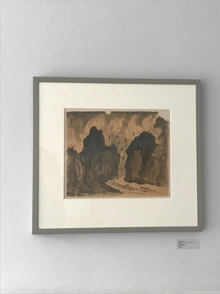 Bernard Leach, Pen and Ink wash 'Japanese Mountainscape', 1961