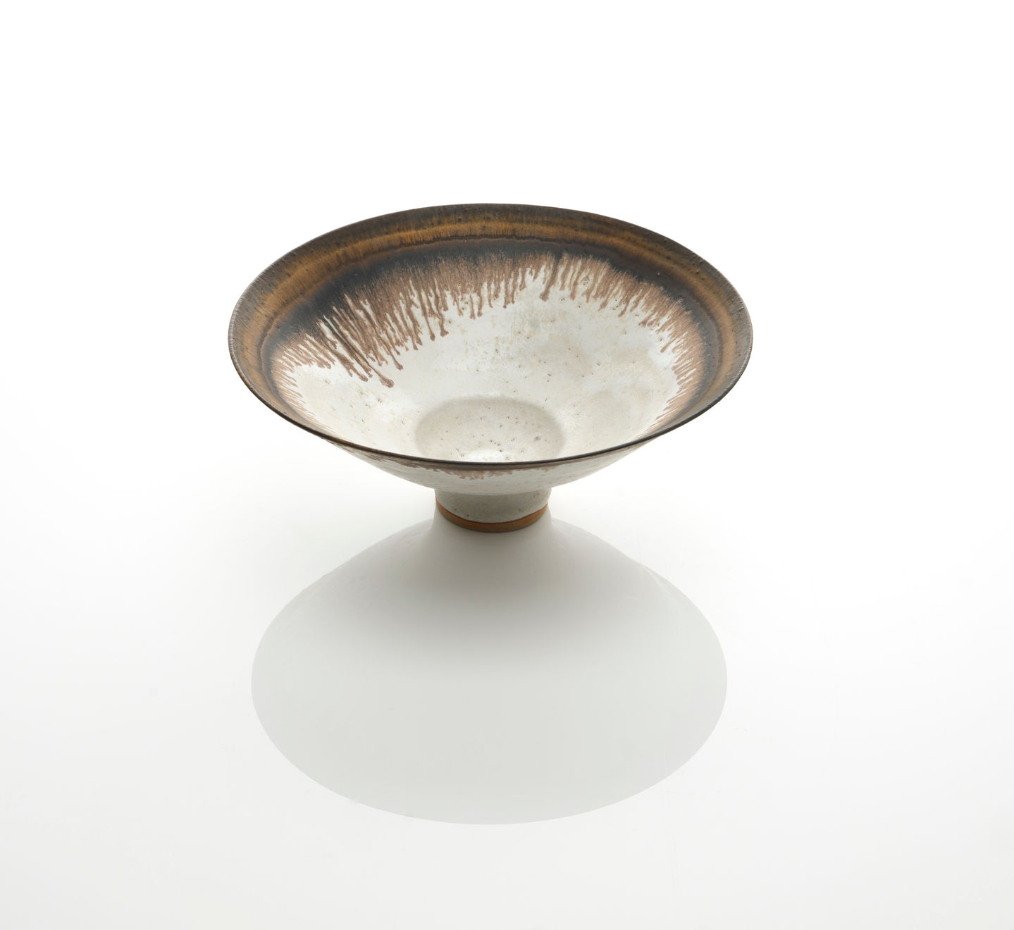 Lucie Rie, White Bowl with Bronze Rim, c. 1970s