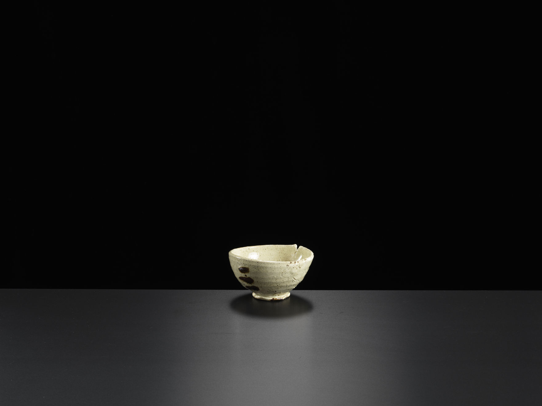 Ryoji Koie, Cream glazed Tea bowl, c. 1987