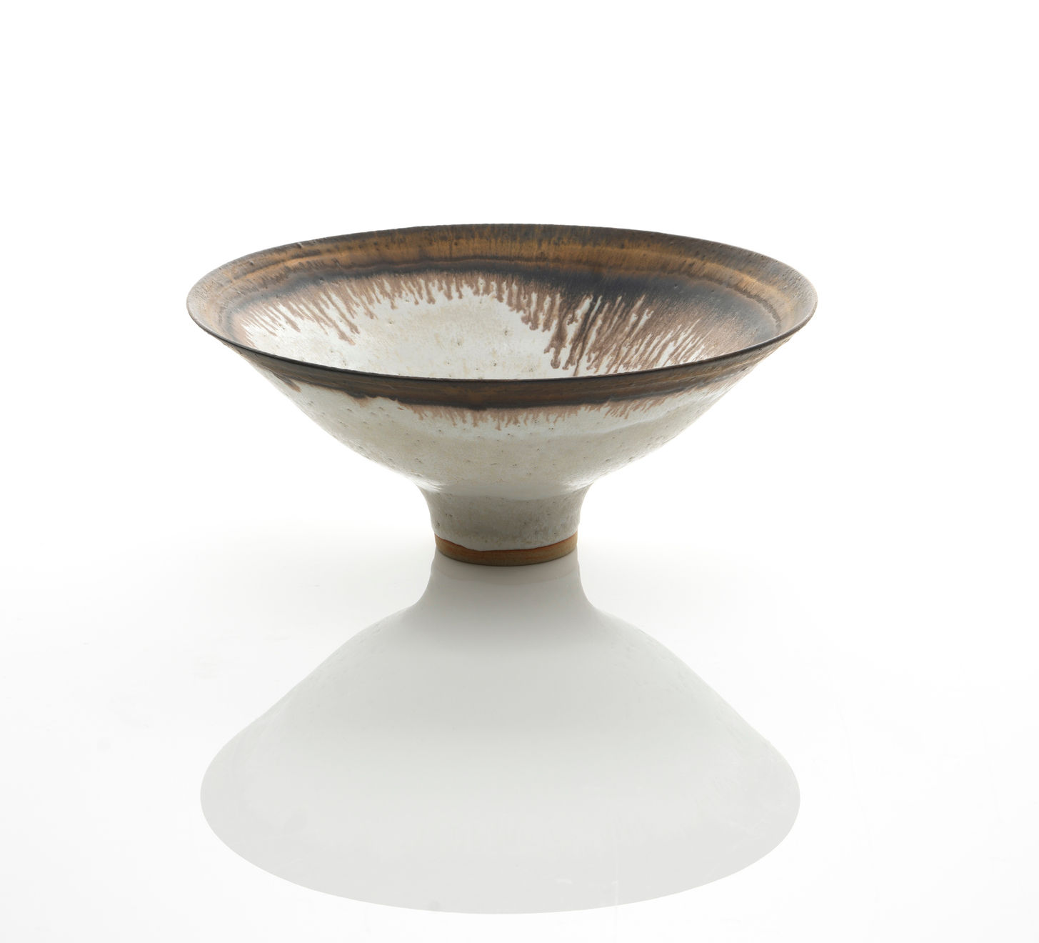 Lucie Rie, White Bowl with Bronze Rim, c. 1970s