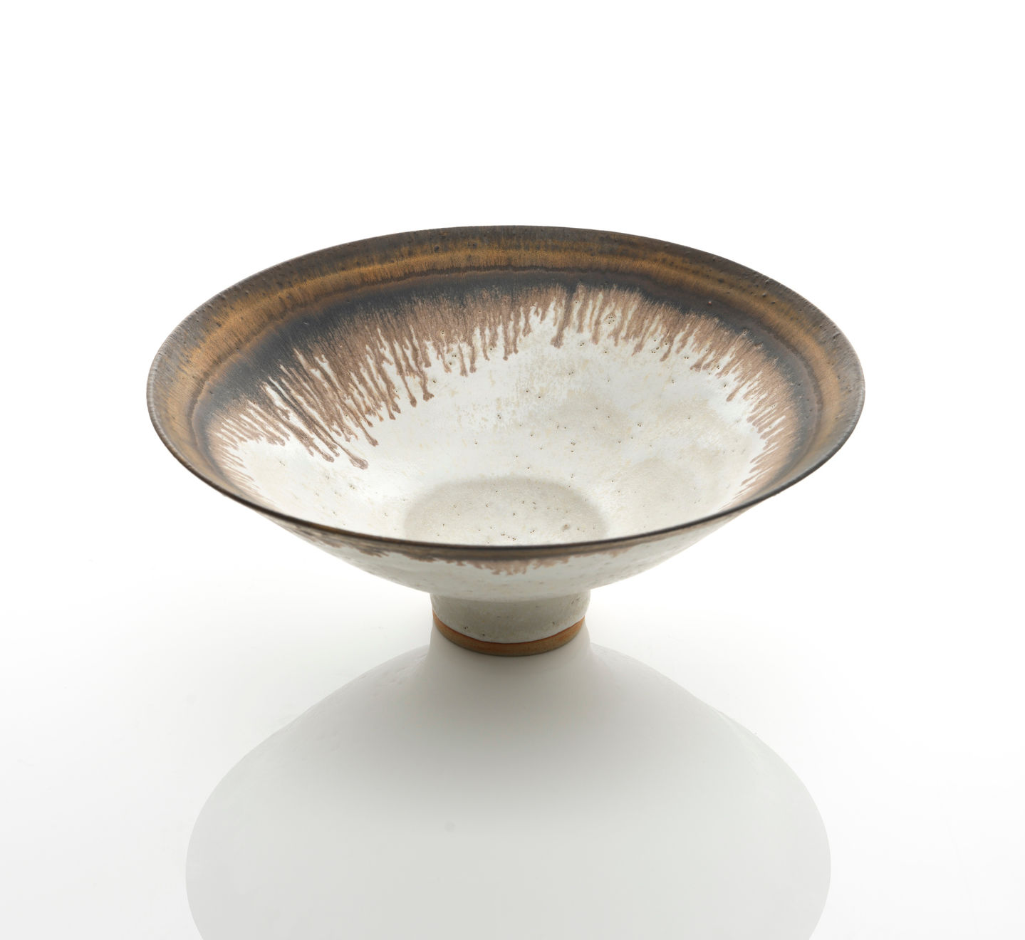 Lucie Rie, White Bowl with Bronze Rim, c. 1970s