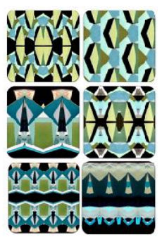 Lisa Traxler, Collage Coasters RADAR DECO - Square, 2024