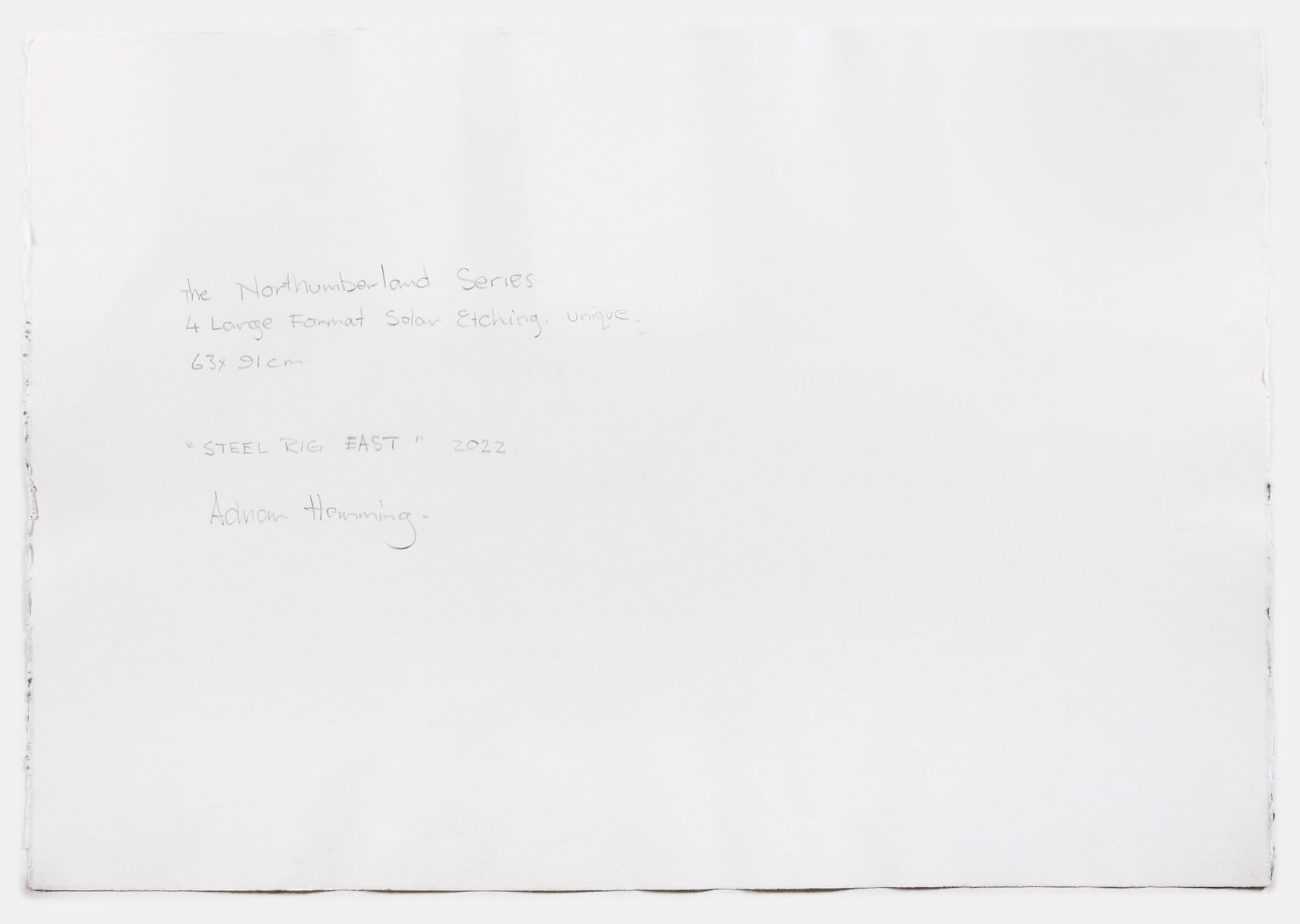 Adrian Hemming, Steel Rigg East, 2022