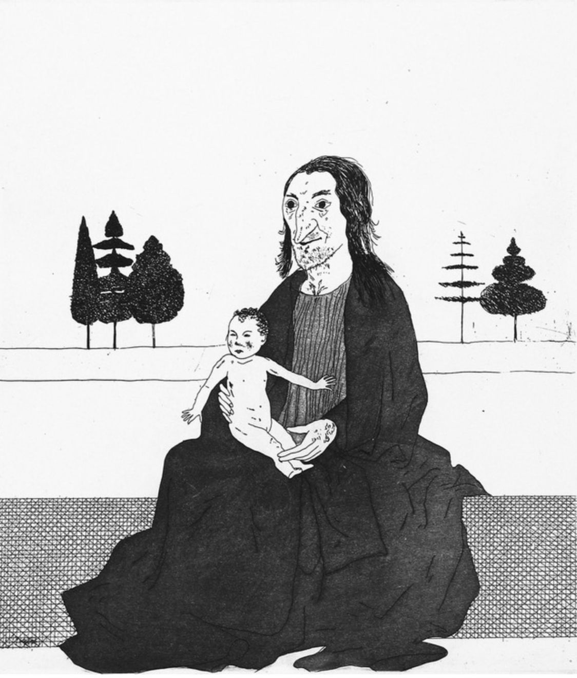 David Hockney RA, The Enchantress with Baby Rapunzel, 1969