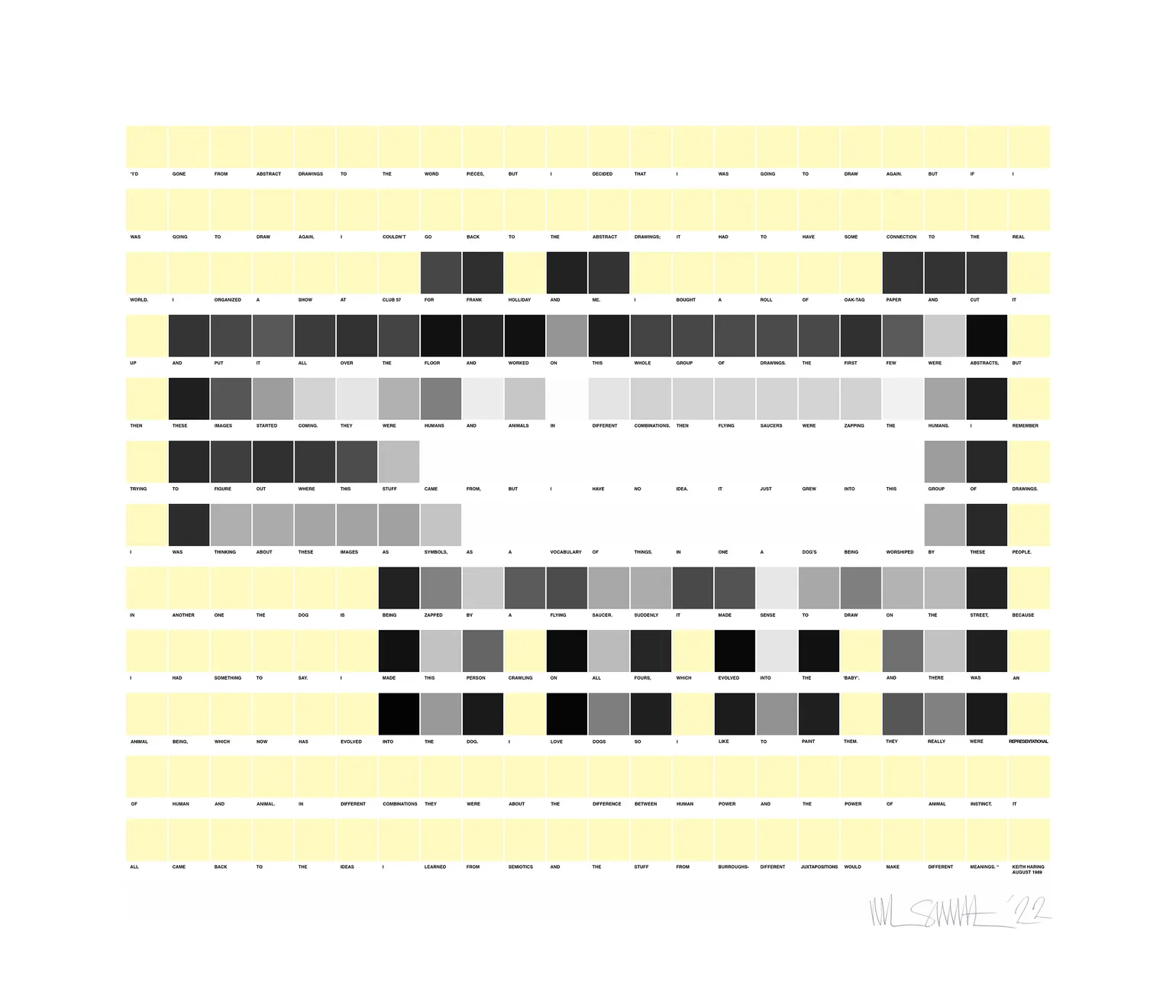 Nick Smith, Custard Haring Dog (pastel yellow), 2022