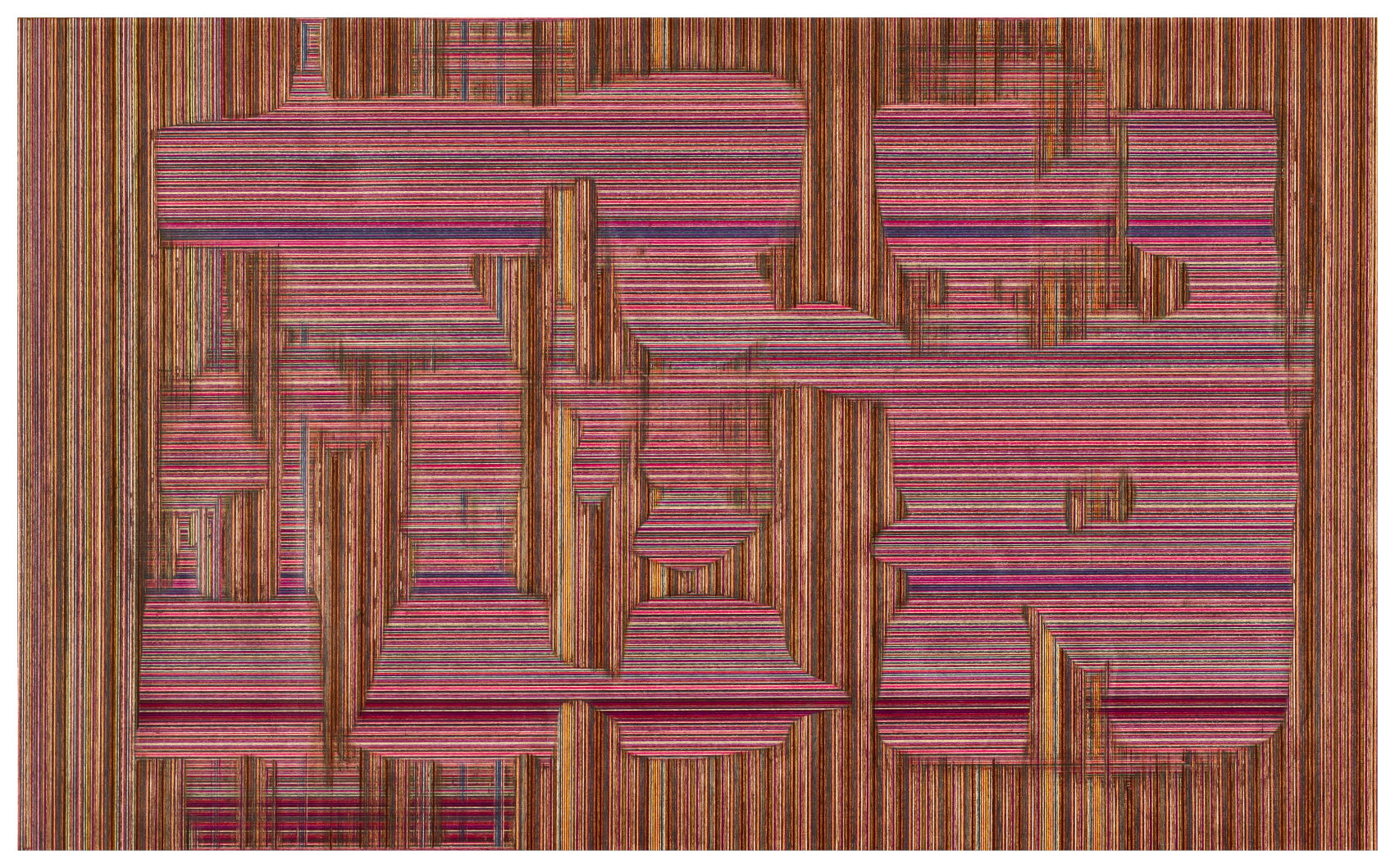 Sebastián Gordín, Leñoutopía cromática espacial #9, 2018