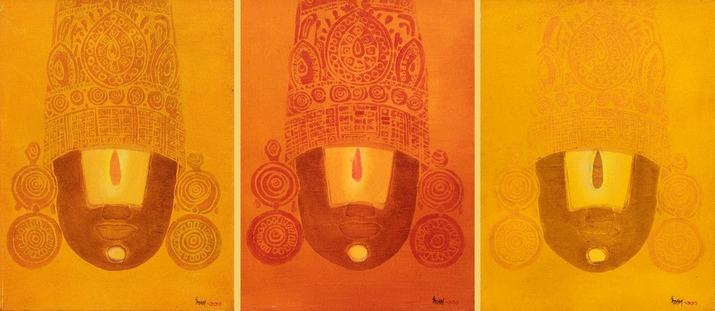Satish Gupta, Balaji Triptych, 2013