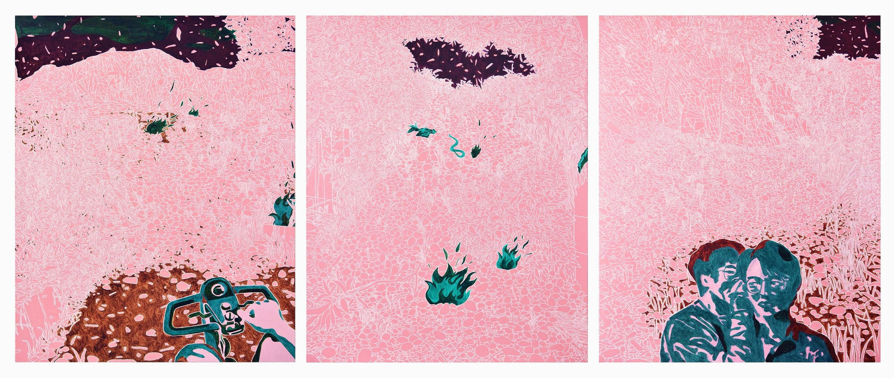 Timothy Bair, TRIPTYCH: VARIOUS SMALL FIRES , 2021