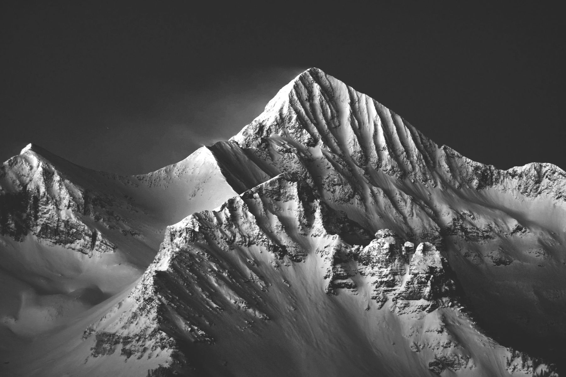 black and white photograph of Wilson Peak in Telluride, Colorado