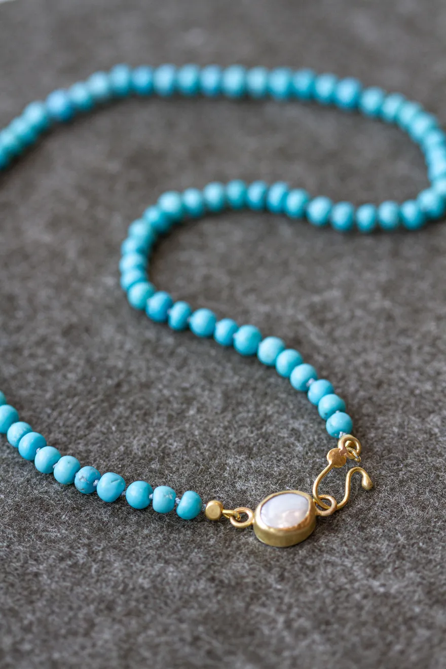 Marki Knopp, Nevada Turquoise and Pearl Necklace