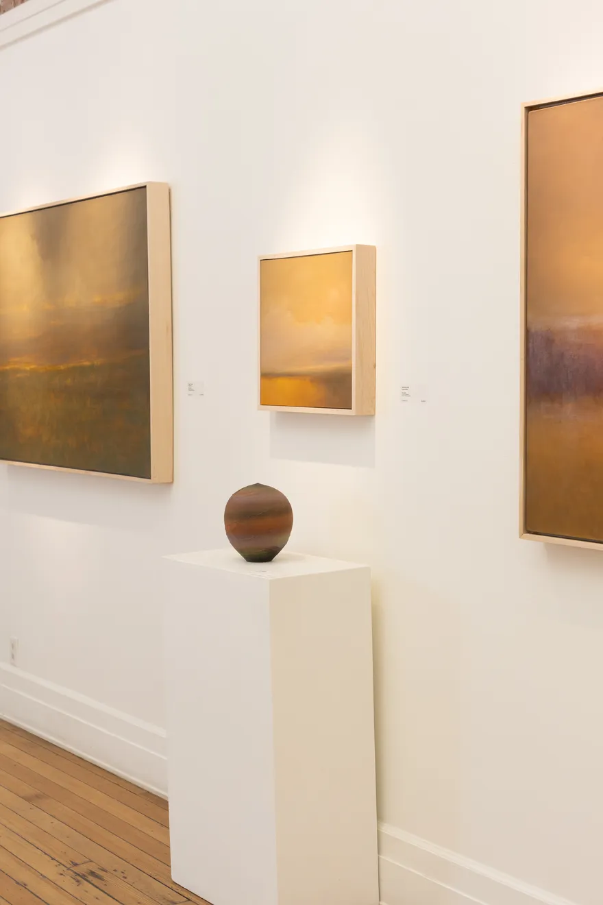 OIl Painting by artist Sylvia Benitez, oil on cradled panel, texas artist, san antonio, soft pastel colors, pink orange yellow, clouds