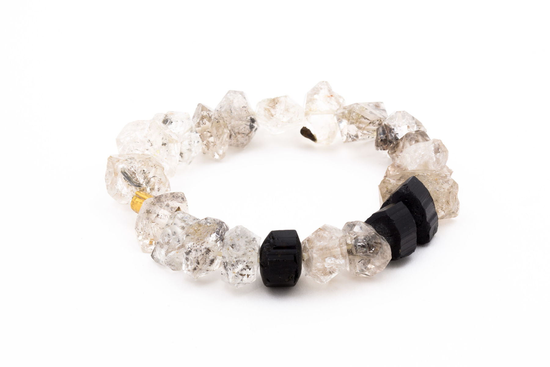 Bracelet with Onyx and Quartz by Slate Gray gallery studio jeweler Eli Halili