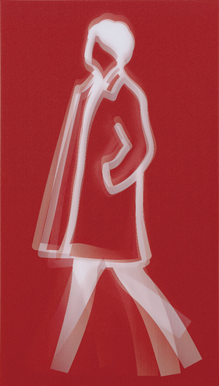 Julian Opie, Old Street Walkers - Curly Hair, 2022