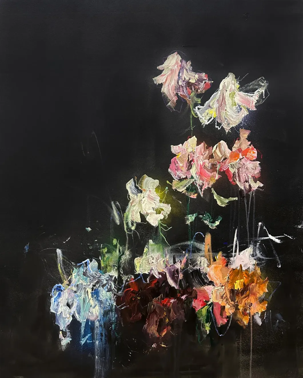 Sage Barnes floral composition arrangement 11 on black