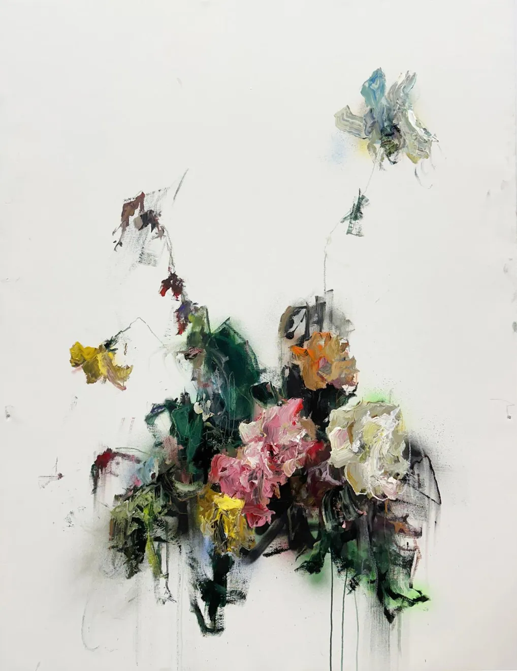 Sage Barnes flower painting on white background