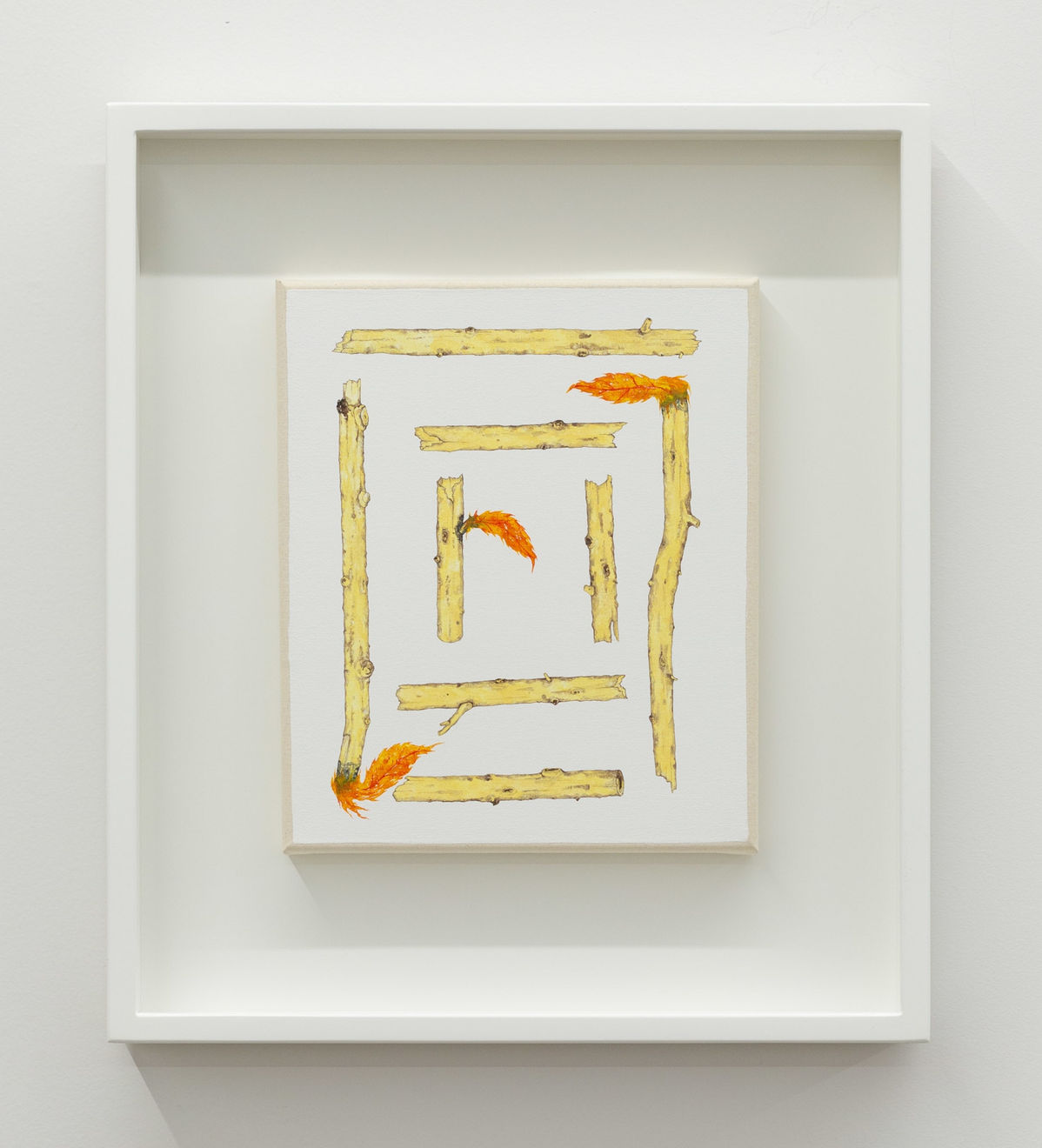 Zina Swanson, Imagined wood with leaf flames (Burn wood and the flames will form themselves into the shapes of the leaves of the trees from which the wood came), 2020