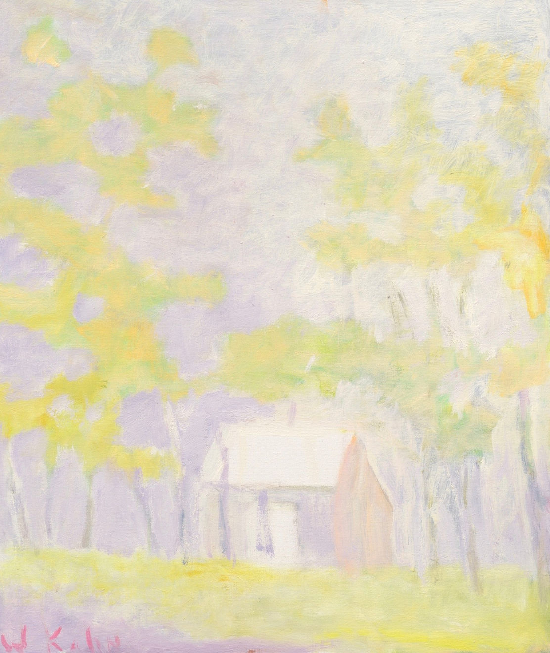 Wolf Kahn, White Roof, White Sky, 2006