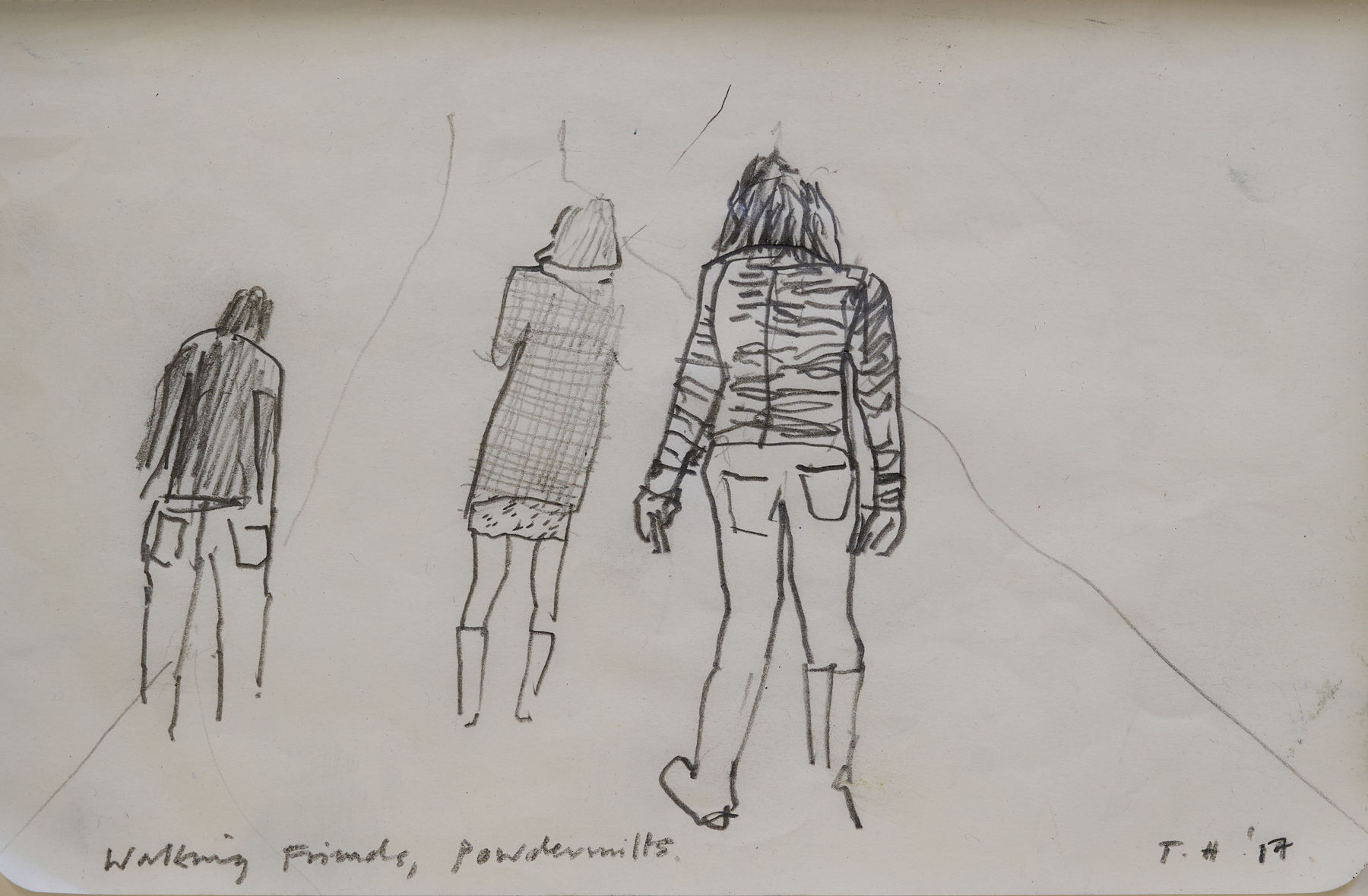 Tom Hammick, Walking Friends, Powdermills, 2017