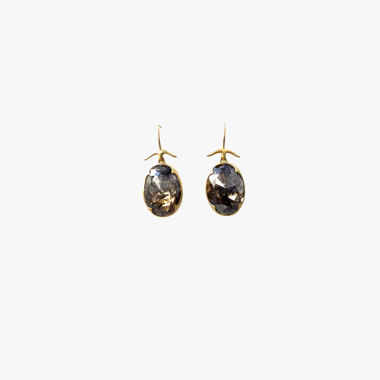 Gabriella Kiss, Brown Rose Cut Diamond Earrings