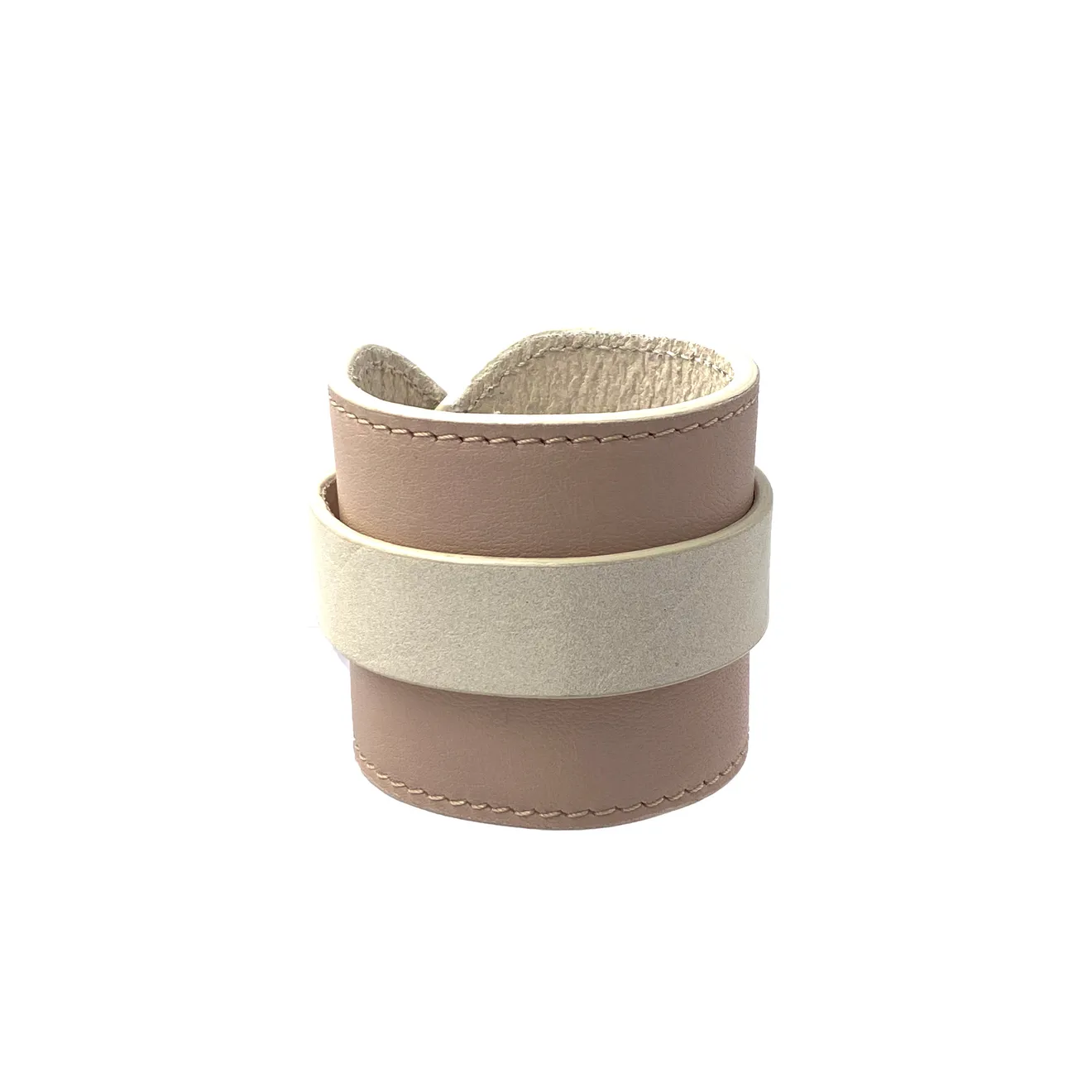 Anna Porcu, Nude and White Leather Strap