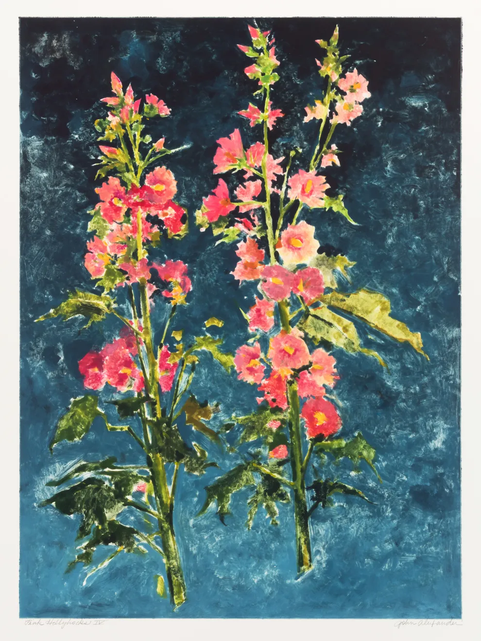 John Alexander, Pink Hollyhocks IV, 2019