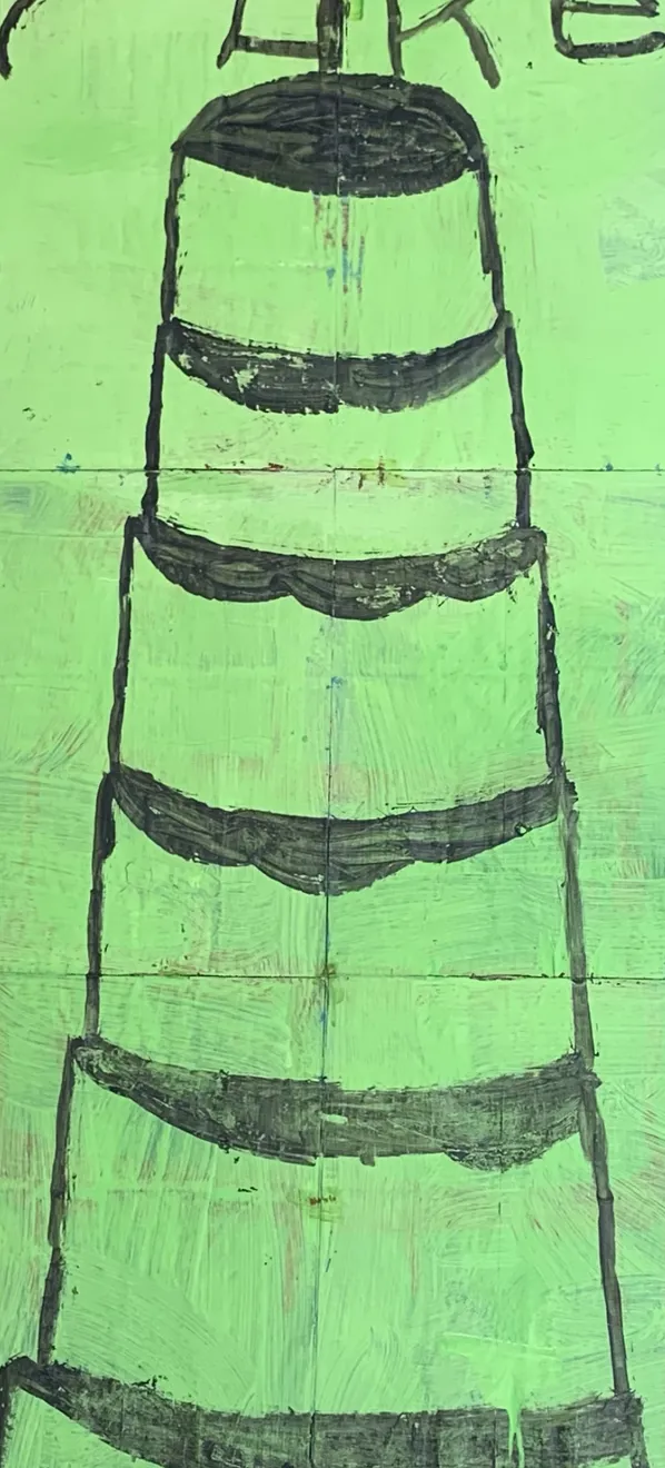 Gary Komarin, Black on Key Lime, 2021