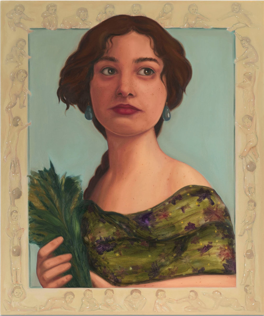 Nada Elkalaawy, Figure with Barley, 2022