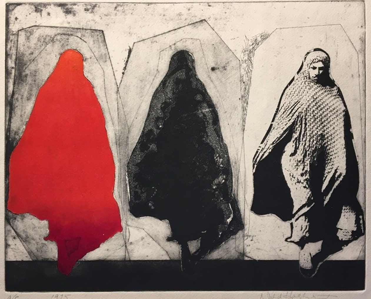 Nahid Hagigat, Woman in Red, 1975