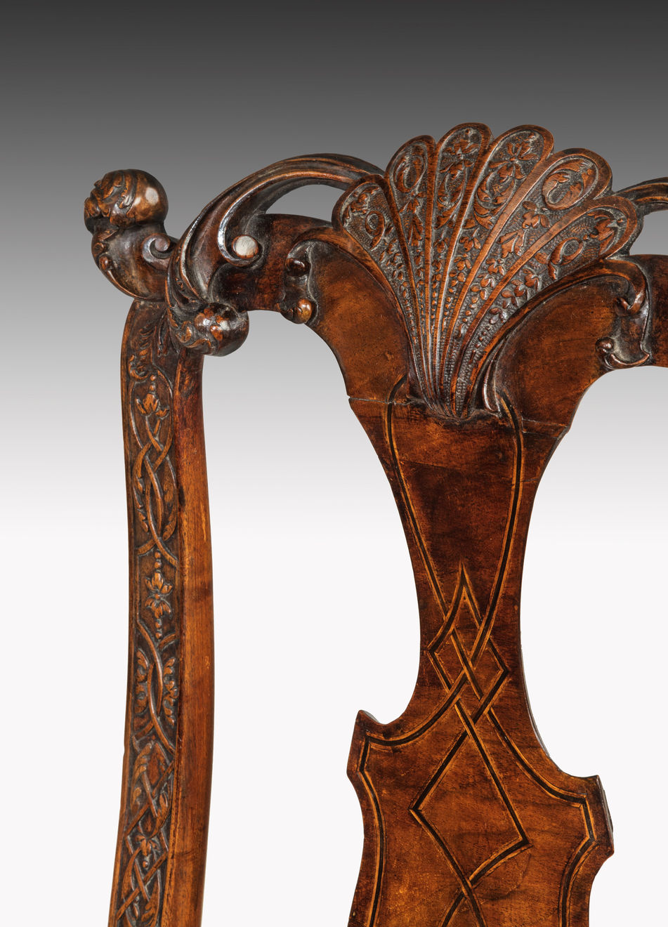 Pair of George I Carved Walnut Side Chairs