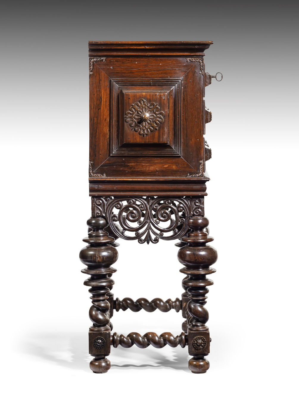 Coulborn antiques Indo-Portuguese India Portugal Carved Jacaranda Cabinet on Stand