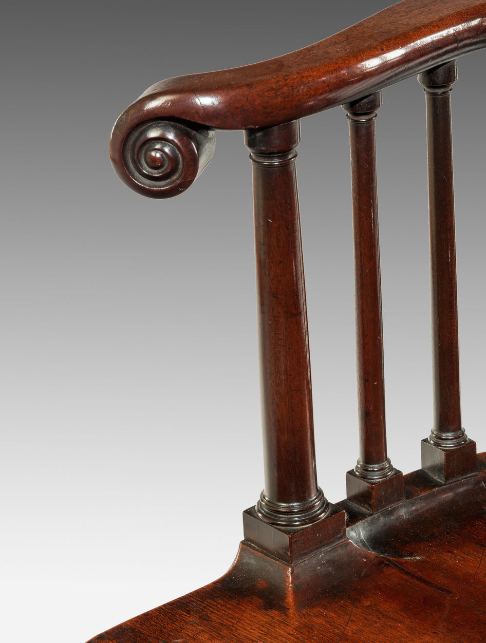 George II Mahogany Spindle-Backed Armchair