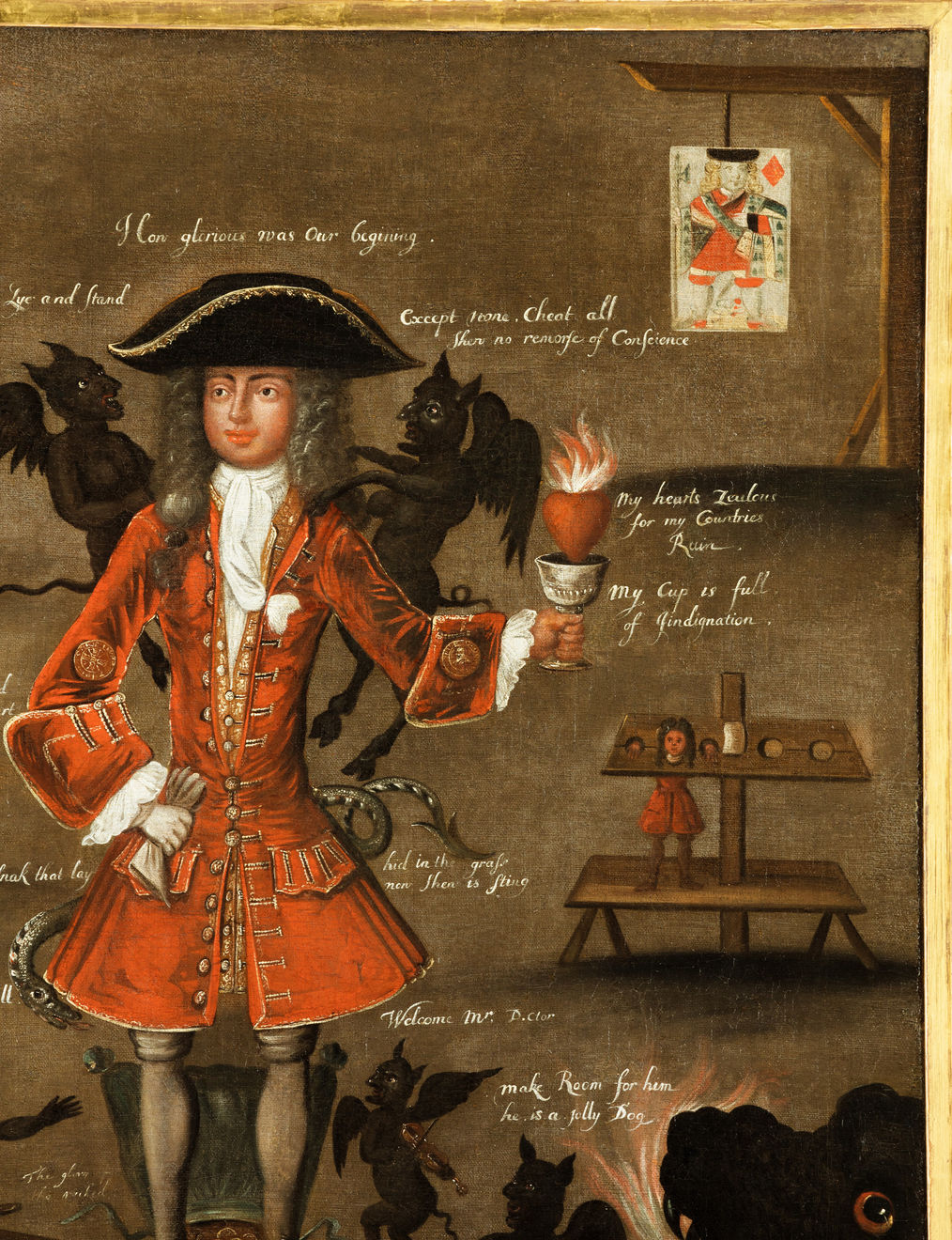 ENGLISH SCHOOL/CIRCLE OF HOGARTH – Satirical portrait of Robert Knight, Cashier of the South Sea Company, or ‘Lucifer’s New Row-Barge’