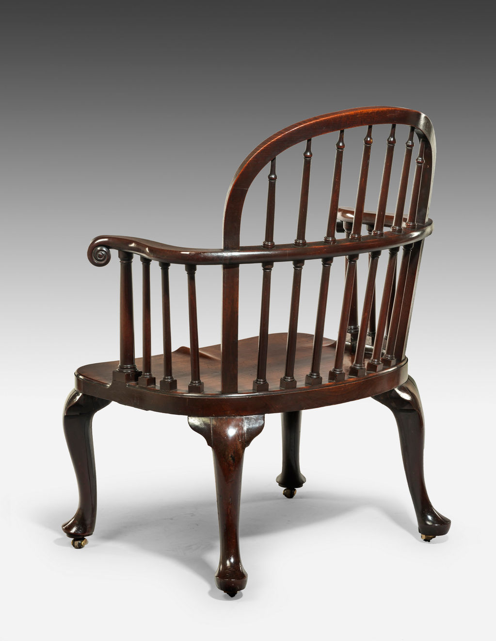 George II Mahogany Spindle-Backed Armchair