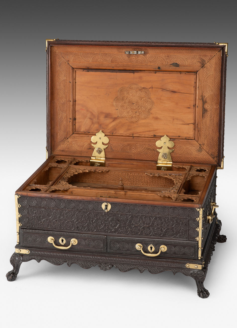 Anglo Indian Carved Sandalwood Box