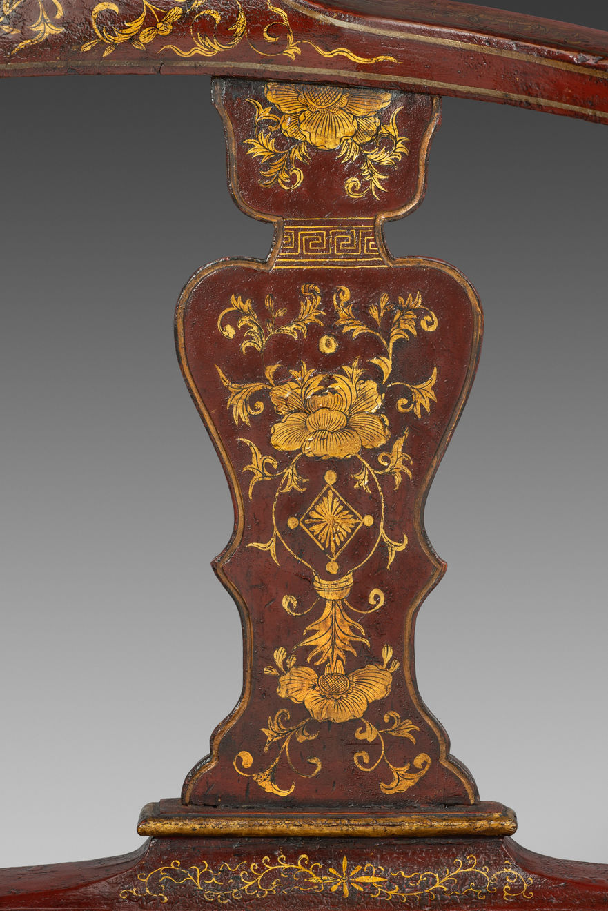 Chinese Export Red Lacquer Armchair