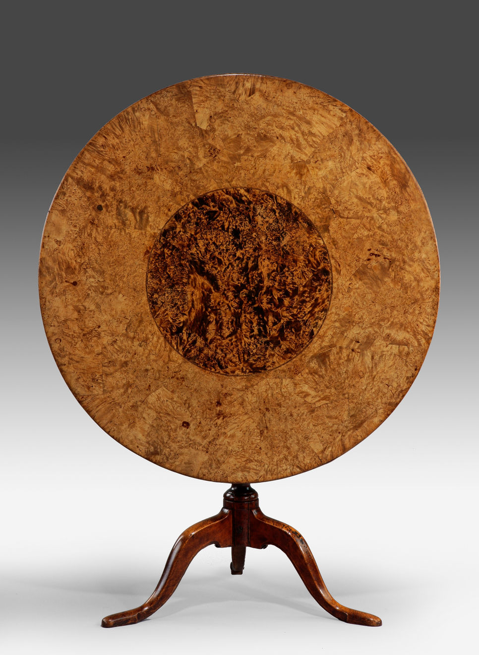 Coulborn antique burr alder tripod table Alrotsbord Israel Back Sweden