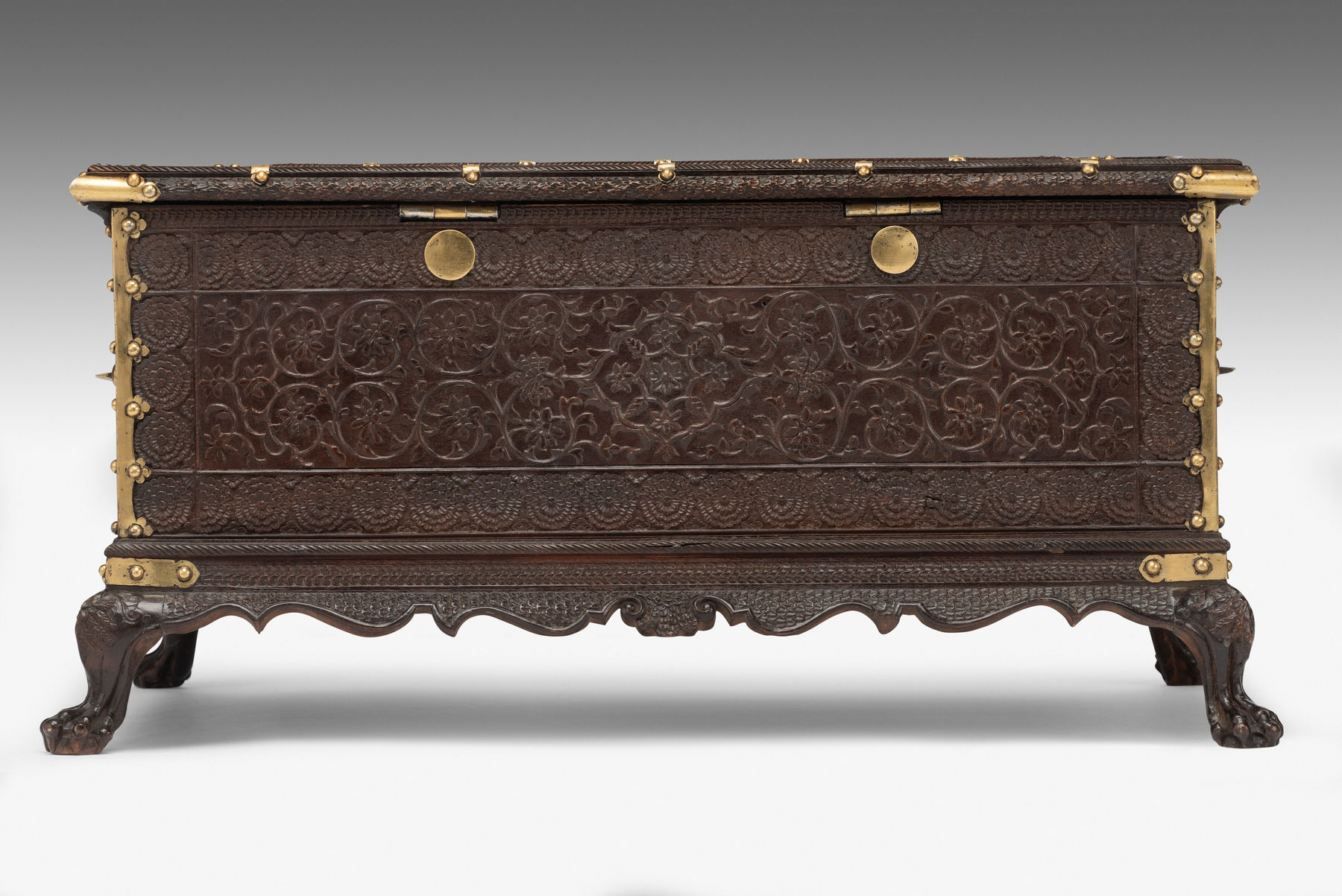 Anglo Indian Carved Sandalwood Box