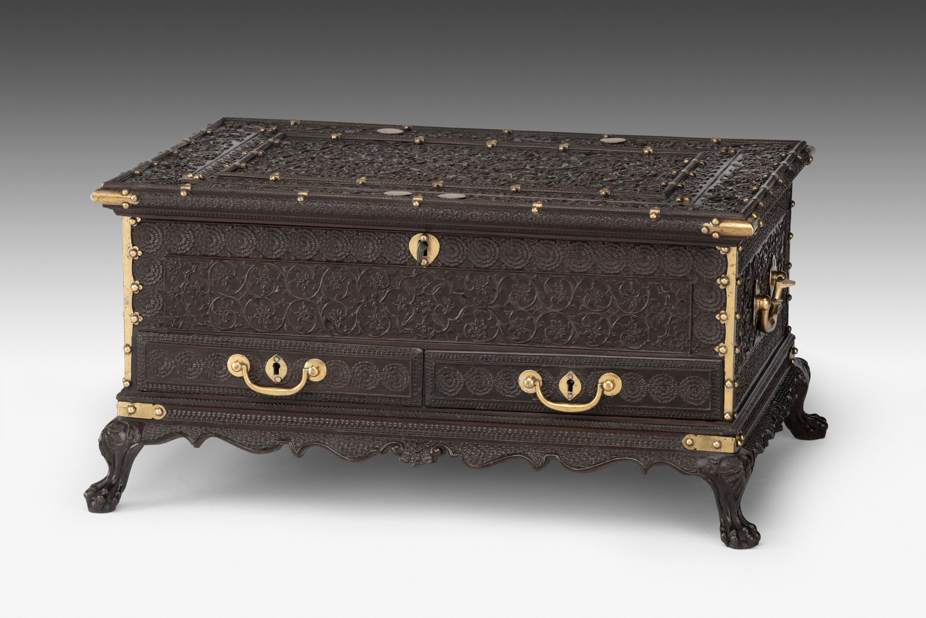 Anglo Indian Carved Sandalwood Box