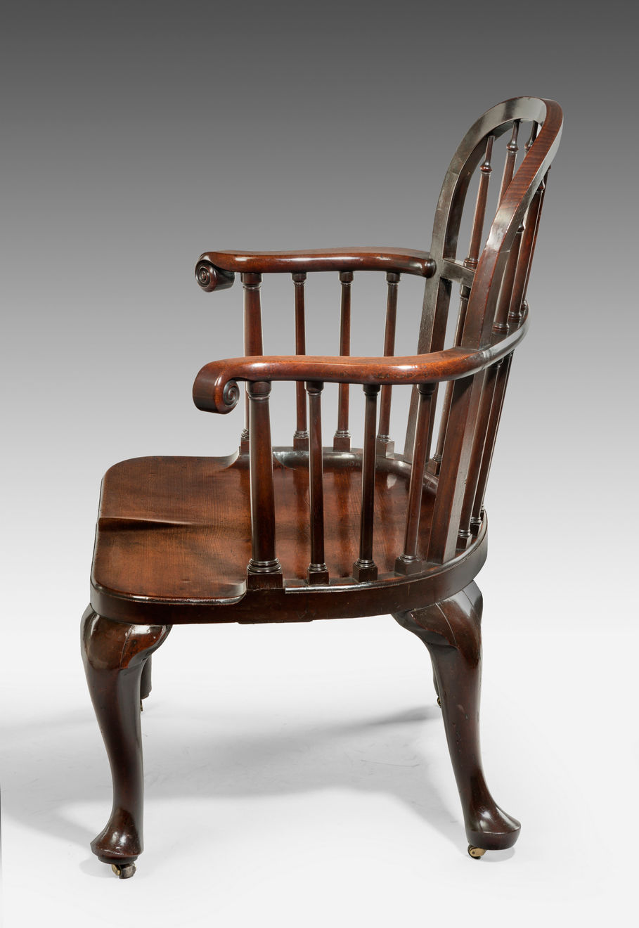 George II Mahogany Spindle-Backed Armchair