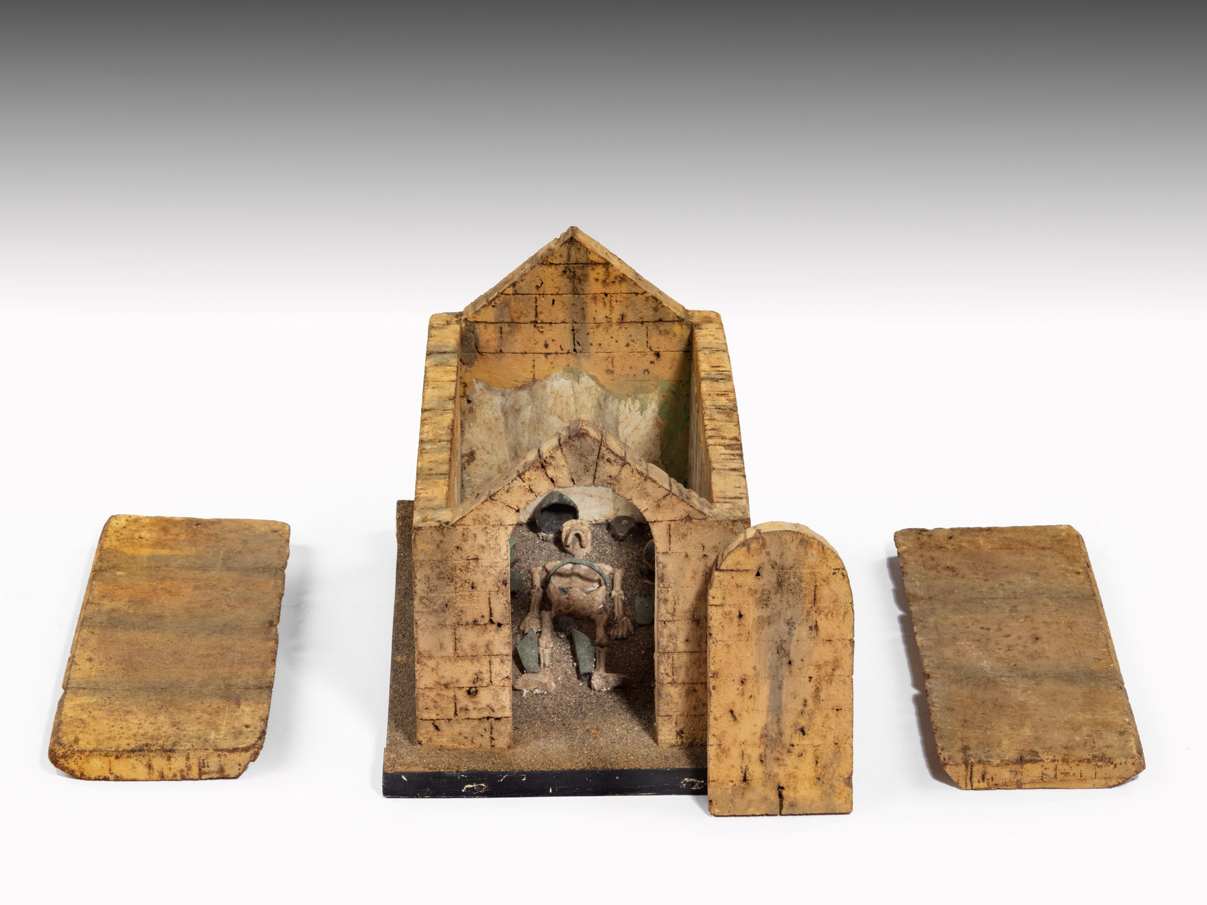 Coulborn antique carved cork grand tour Paestum tomb