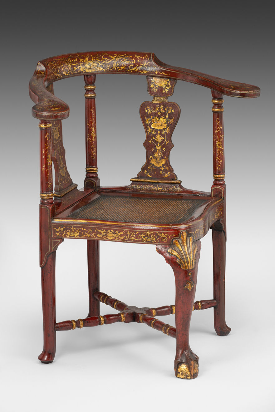 Chinese Export Red Lacquer Armchair