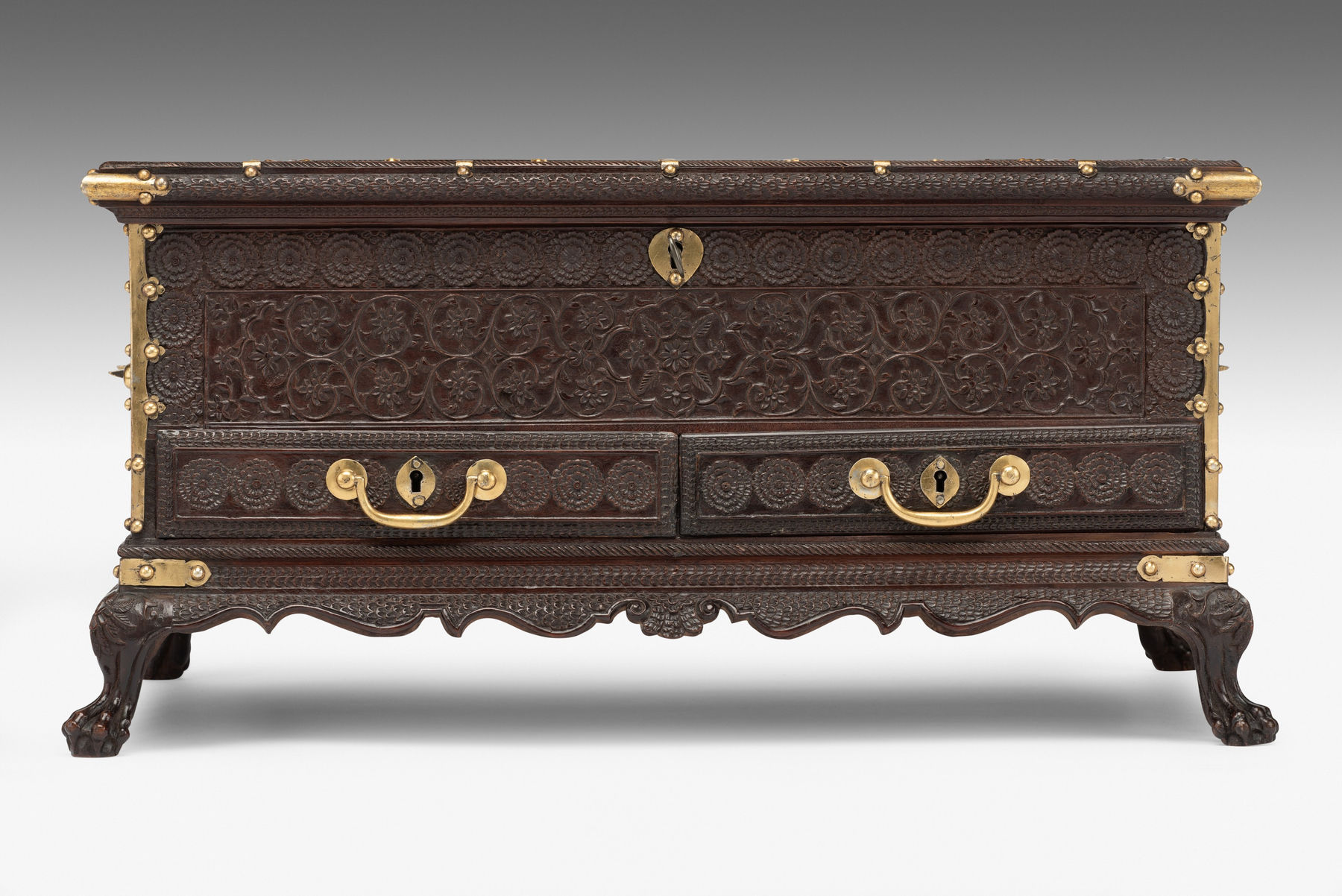 Anglo Indian Carved Sandalwood Box