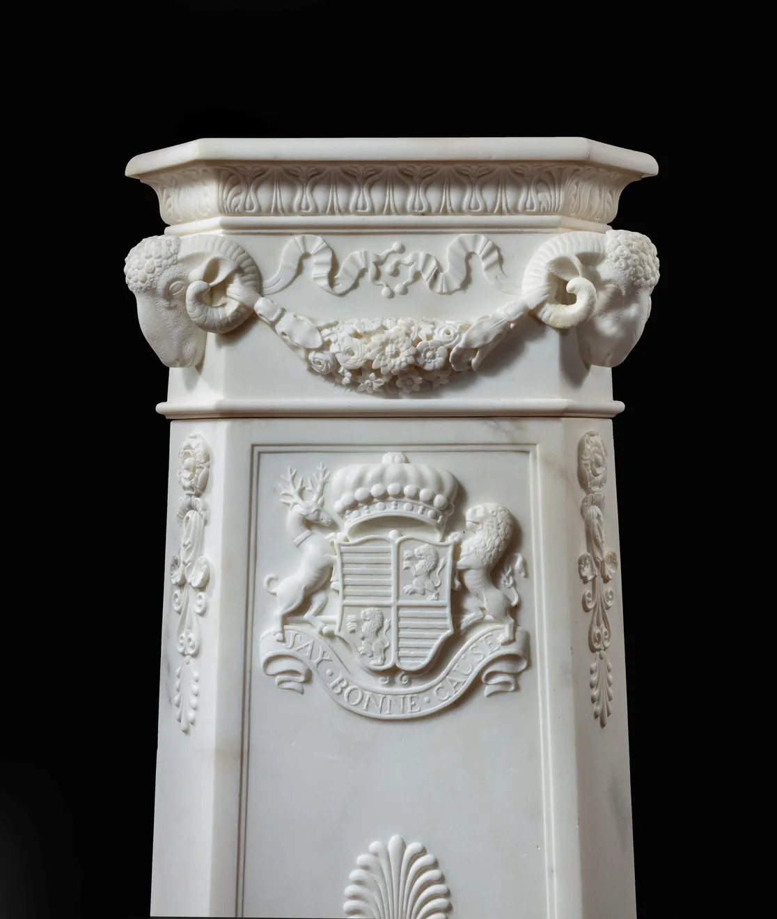 Coulborn antique Pair of Neo-Classical Carrera Marble Pedestals by Lorenzo Bartolini