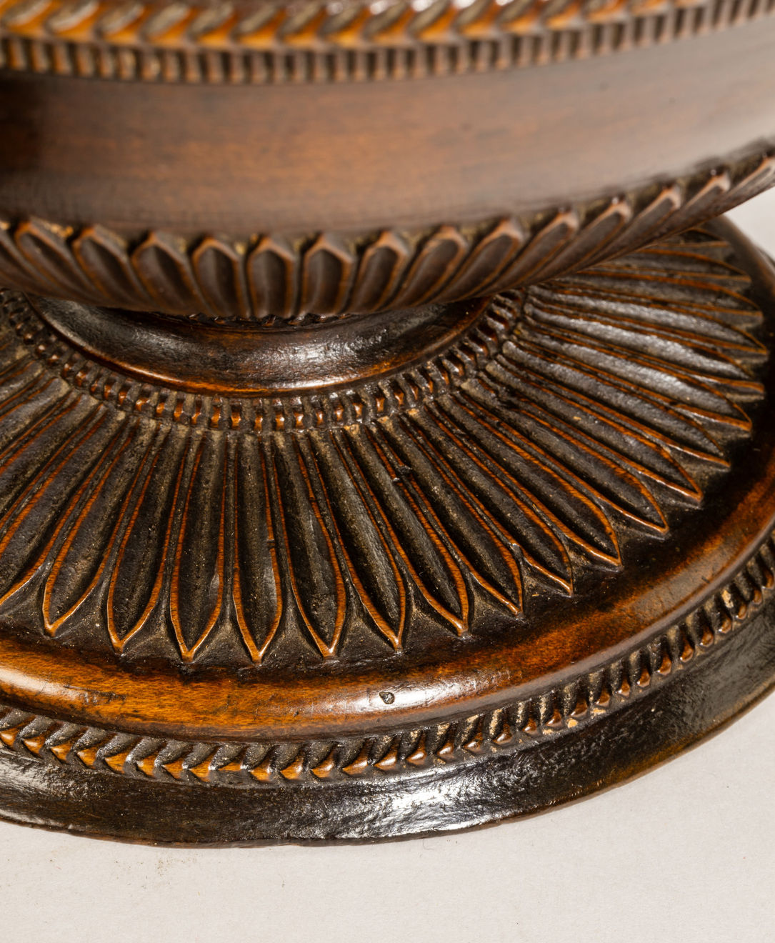 Grand Tour Carved and Turned Fruitwood Neo-Classical Urn