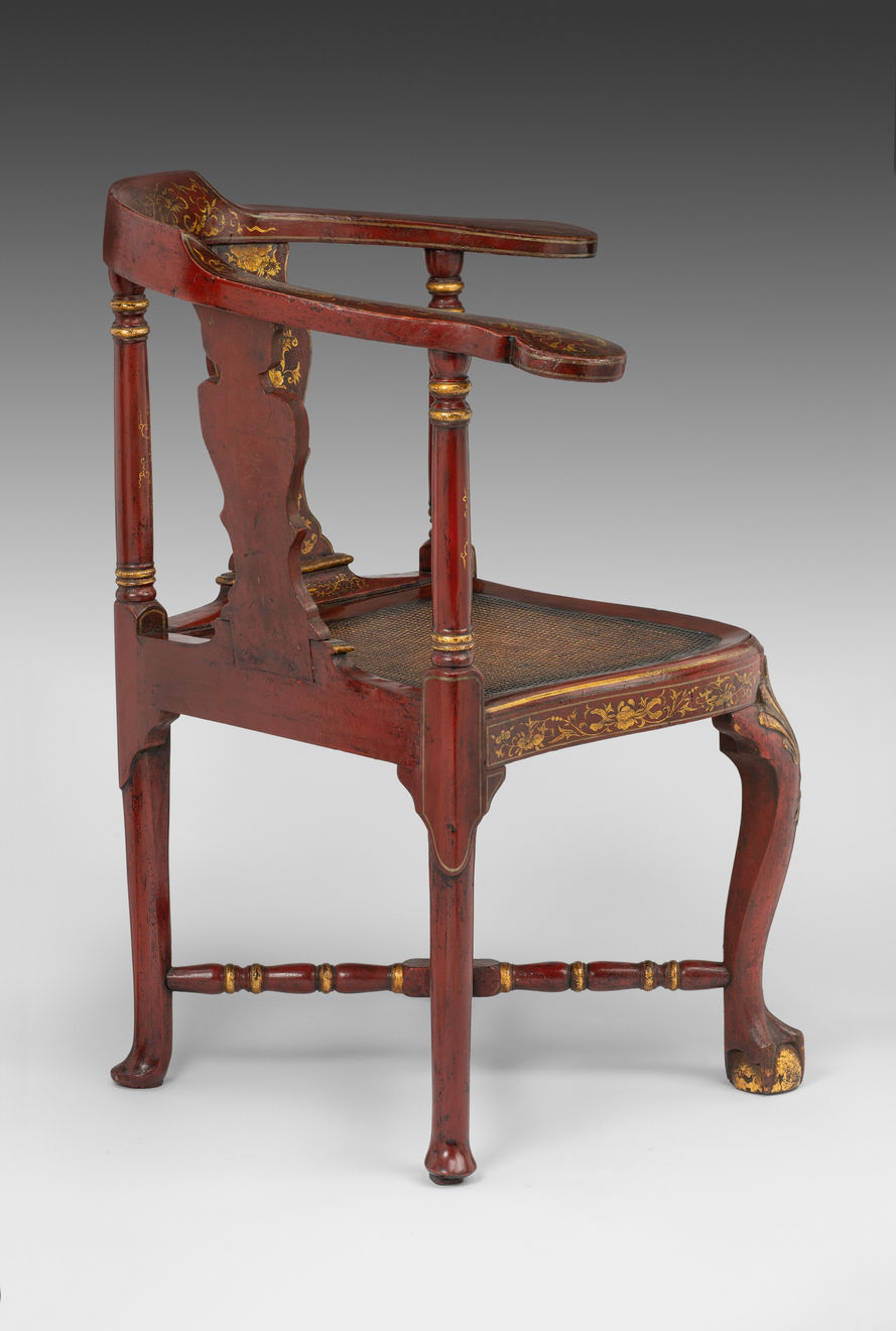 Chinese Export Red Lacquer Armchair