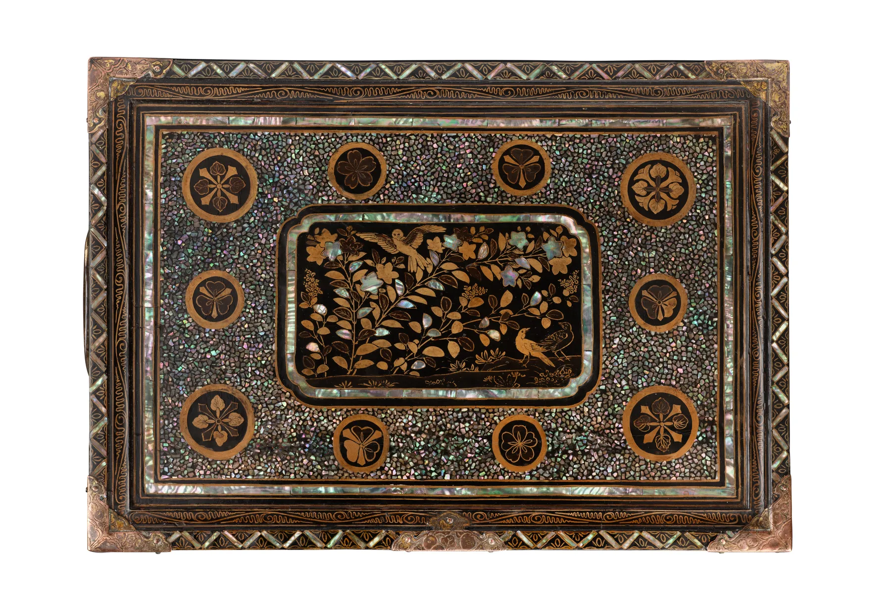 Japanese Export Lacquer Inlaid Nanban Table Cabinet, Between 1568-1600