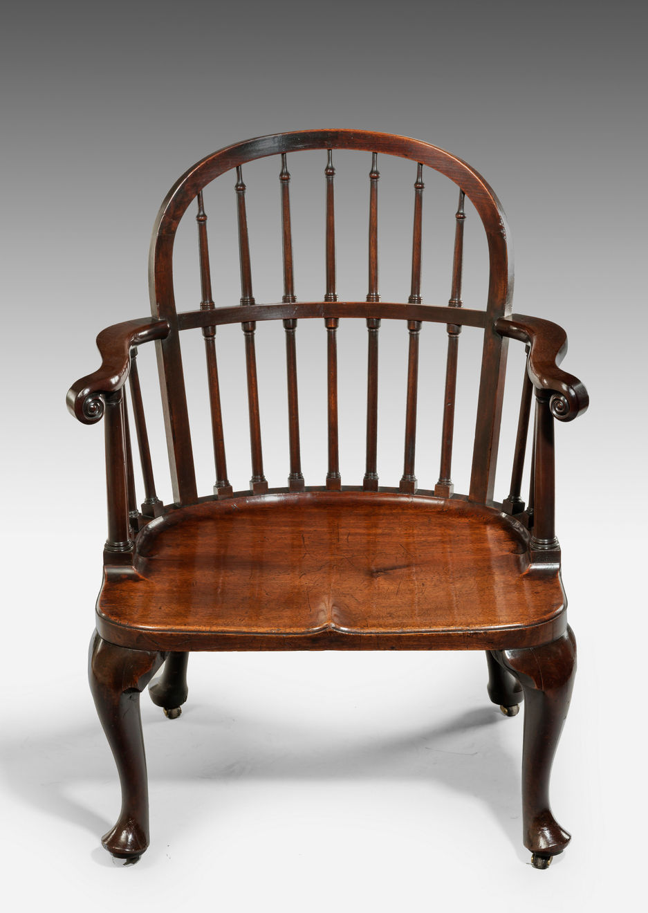 George II Mahogany Spindle-Backed Armchair